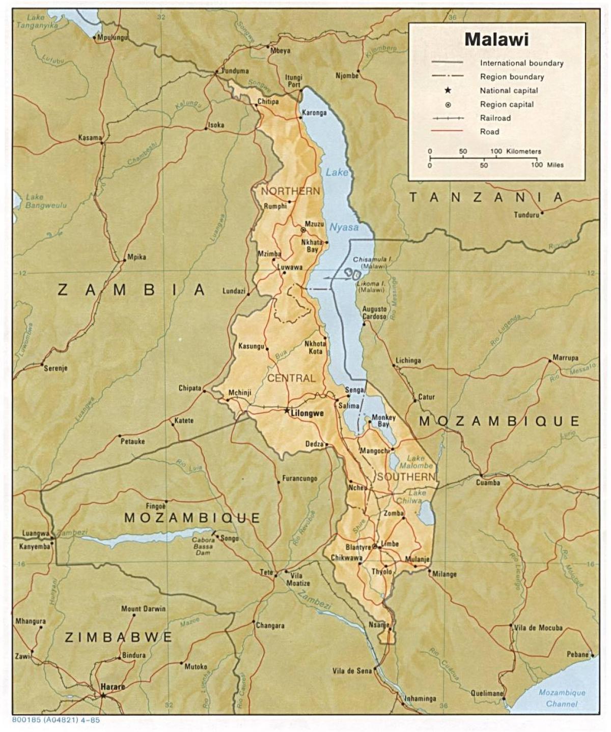 بحيرة ملاوي على الخريطة