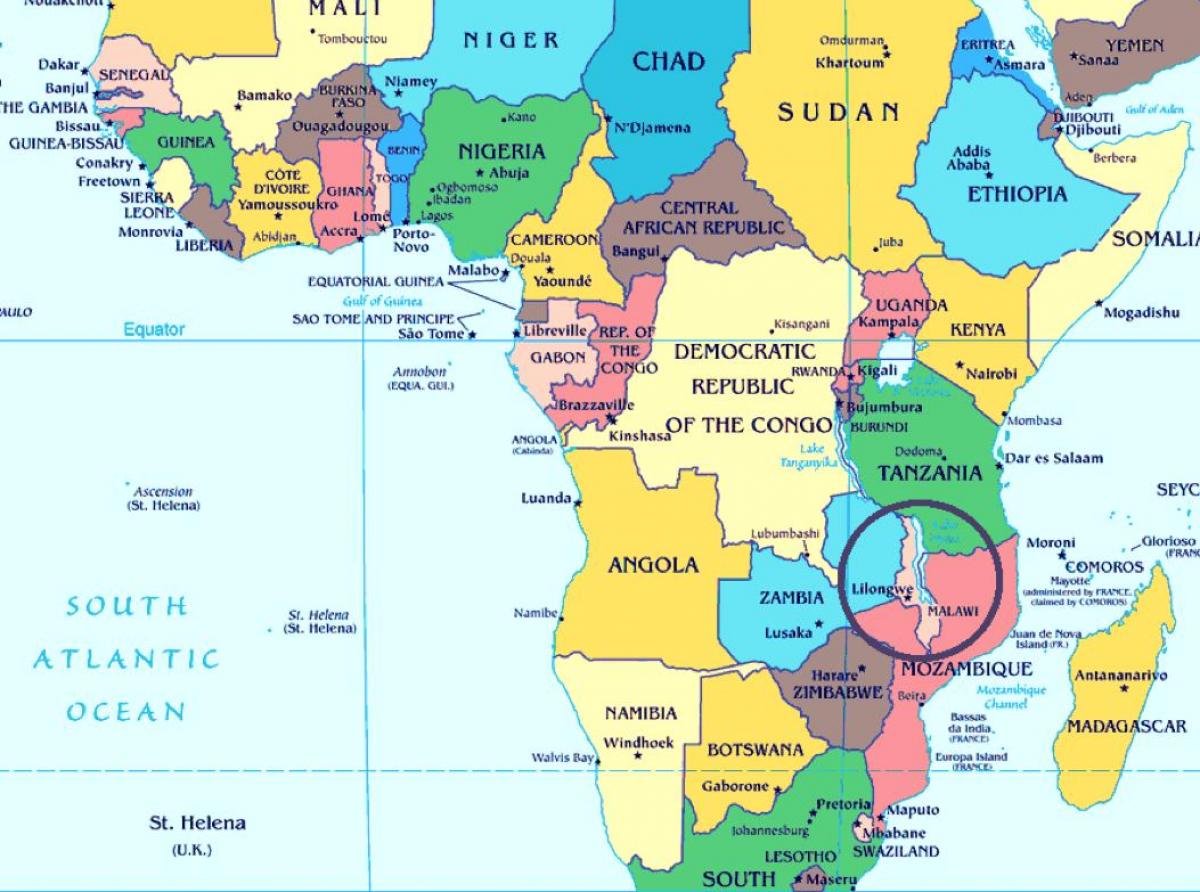 ملاوي دولة في خريطة العالم