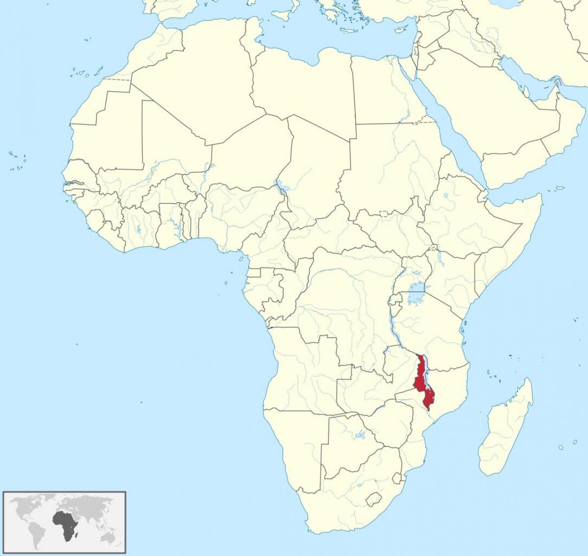 خريطة أفريقيا عرض ملاوي